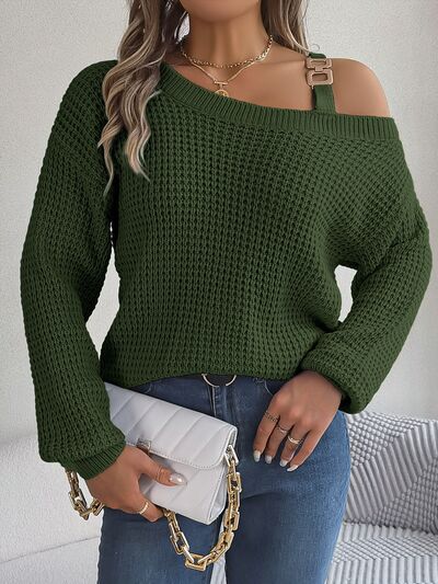 Blue Zone Planet | Asymmetrical Neck Long Sleeve Sweater BLUE ZONE PLANET