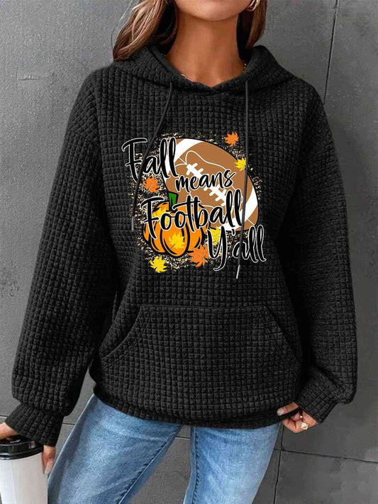 Blue Zone Planet |  FALL MEANS FOOTBALL Y'ALL Graphic Hoodie BLUE ZONE PLANET