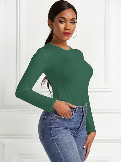 Blue Zone Planet | Round Neck Long Sleeve Bodysuit BLUE ZONE PLANET