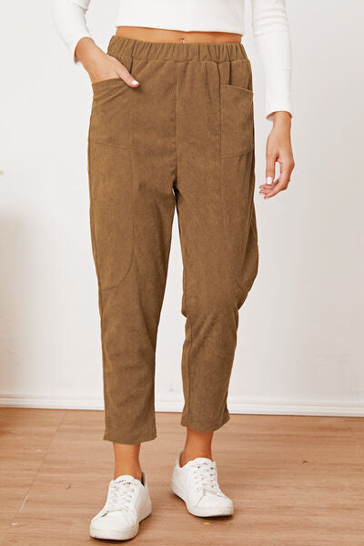 Blue Zone Planet | Pocketed Elastic Waist Pants BLUE ZONE PLANET