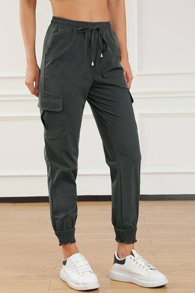 Blue Zone Planet | Drawstring High Waist Joggers With Pockets BLUE ZONE PLANET