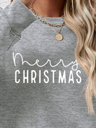 MERRY CHRISTMAS Dropped Shoulder Sweatshirt BLUE ZONE PLANET