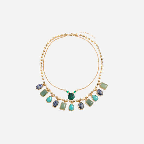 Geometric Alloy Double-Layered Necklace BLUE ZONE PLANET