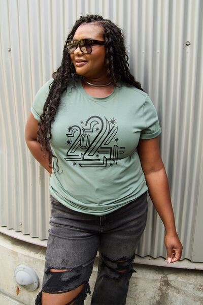 Blue Zone Planet | Simply Love Full Size 2024 Round Neck Short Sleeve T-Shirt BLUE ZONE PLANET