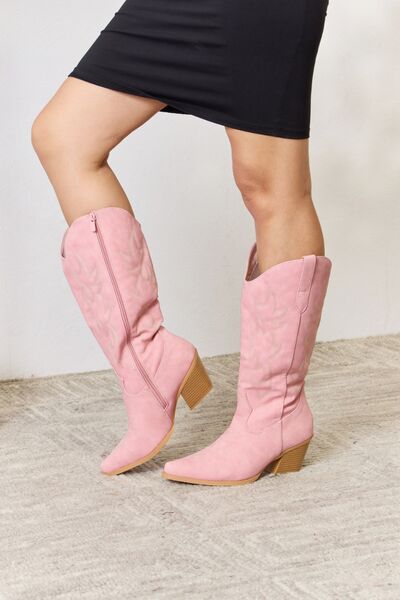 Forever Link Knee High Cowboy Boots BLUE ZONE PLANET
