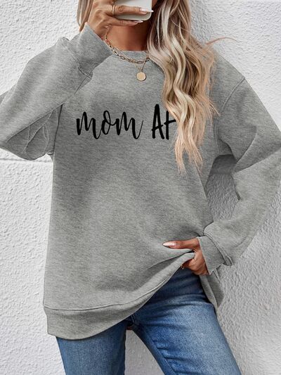 Letter Graphic Dropped Shoulder Sweatshirt BLUE ZONE PLANET