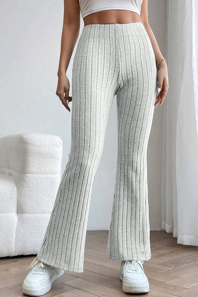 Blue Zone Planet | Basic Bae Full Size Ribbed High Waist Flare Pants BLUE ZONE PLANET