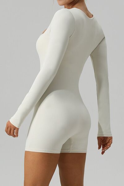 Blue Zone Planet | Square Neck Long Sleeve Active Romper BLUE ZONE PLANET