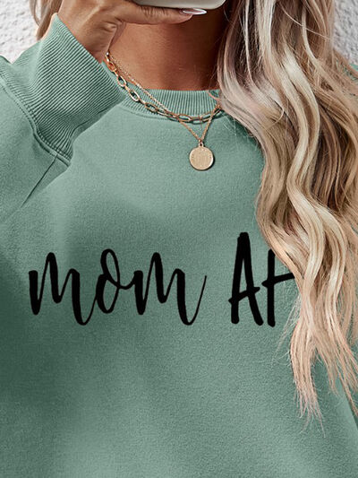 Letter Graphic Dropped Shoulder Sweatshirt BLUE ZONE PLANET