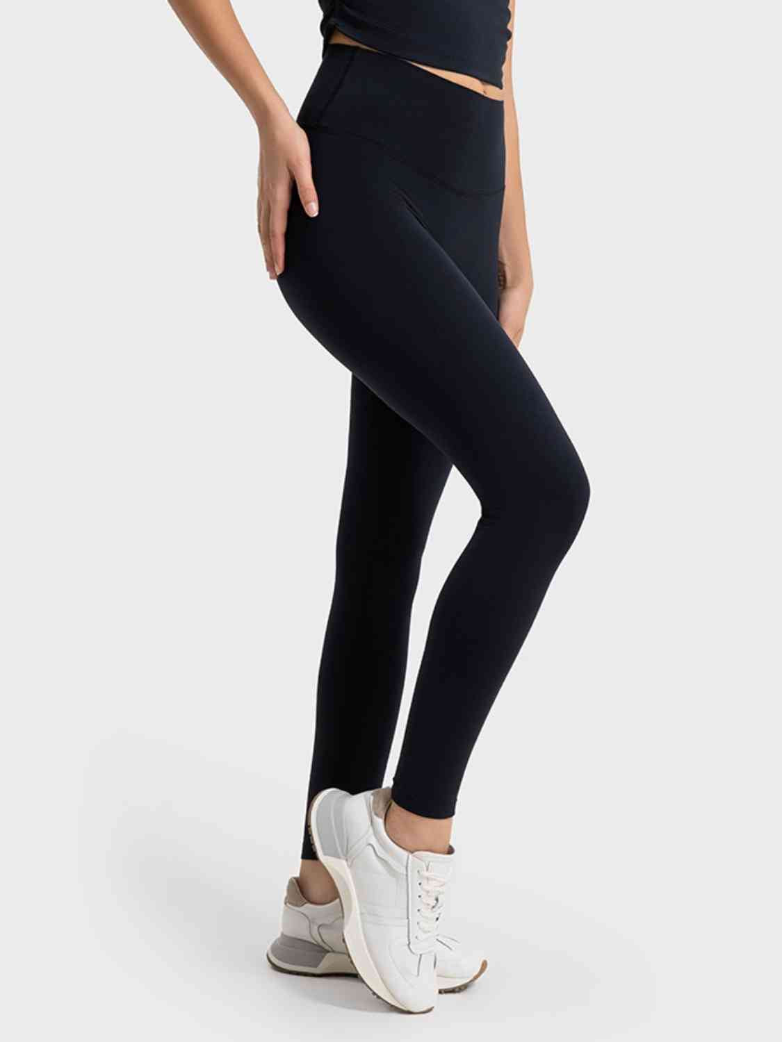 Wide Waistband Sports Leggings BLUE ZONE PLANET
