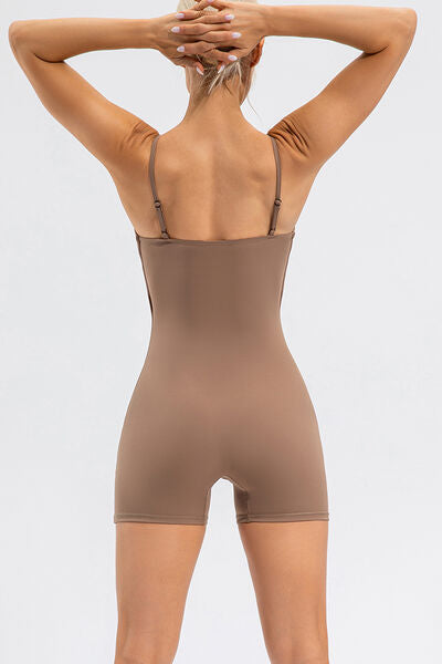 Spaghetti Strap Round Neck Romper Trendsi