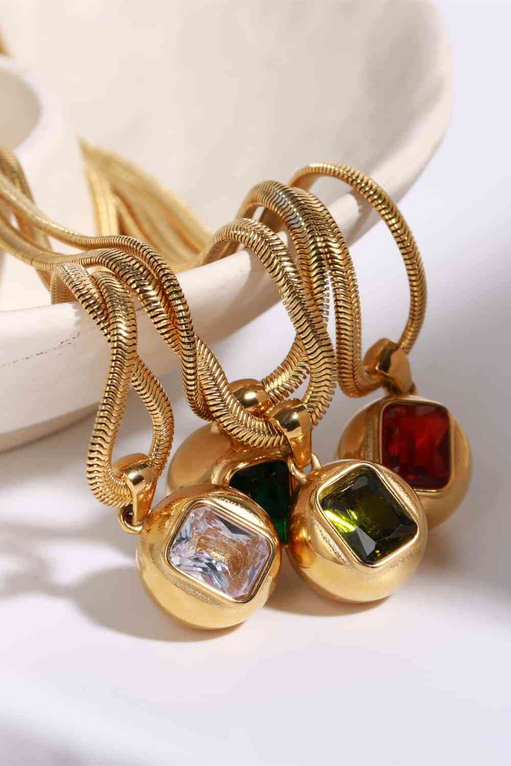 Blue Zone Planet | Zircon 18K Gold-Plated Geometrical Shape Pendant Necklace BLUE ZONE PLANET