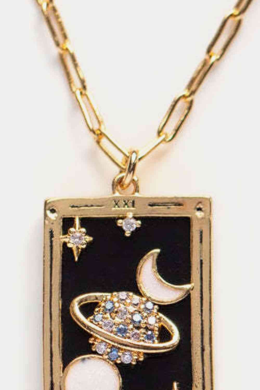 Tarot Card Pendant Stainless Steel Necklace BLUE ZONE PLANET