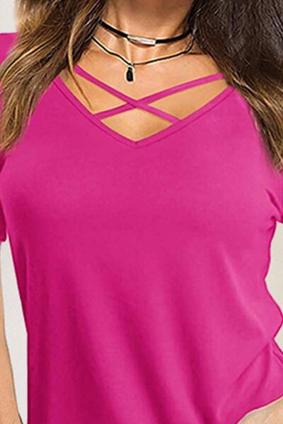 Blue Zone Planet | Crisscross Short Sleeve T-Shirt BLUE ZONE PLANET