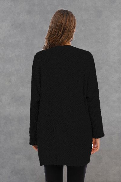 Blue Zone Planet | Pocketed Open Front Long Sleeve Cardigan BLUE ZONE PLANET
