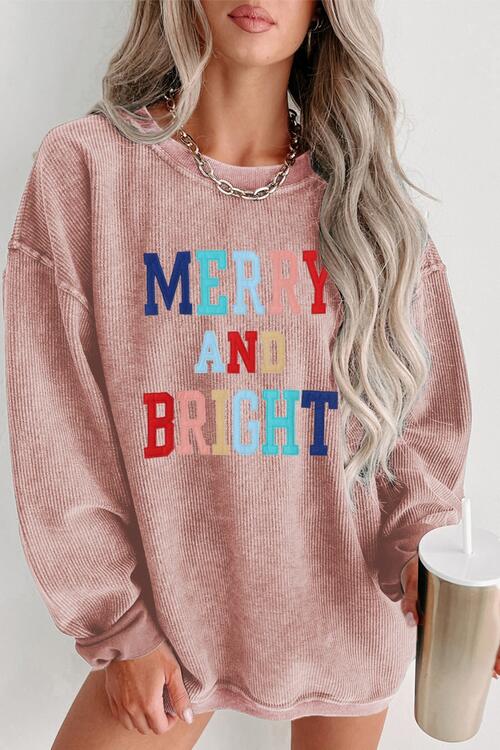 MERRY AND BRIGHT Graphic Sweatshirt BLUE ZONE PLANET