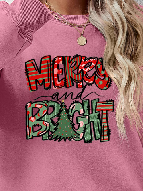 MERRY AND BRIGHT Long Sleeve Sweatshirt BLUE ZONE PLANET