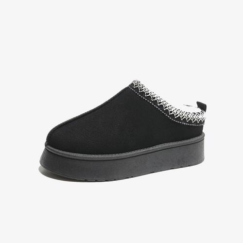 Faux Fur Center-Seam Slippers BLUE ZONE PLANET