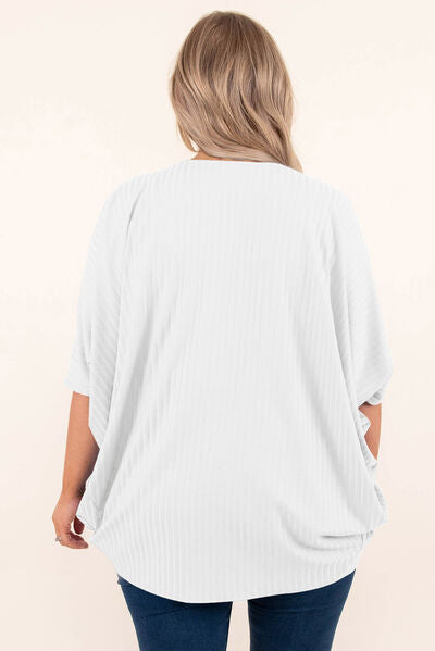 Blue Zone Planet | Plus Size Ribbed Cocoon Cover Up BLUE ZONE PLANET
