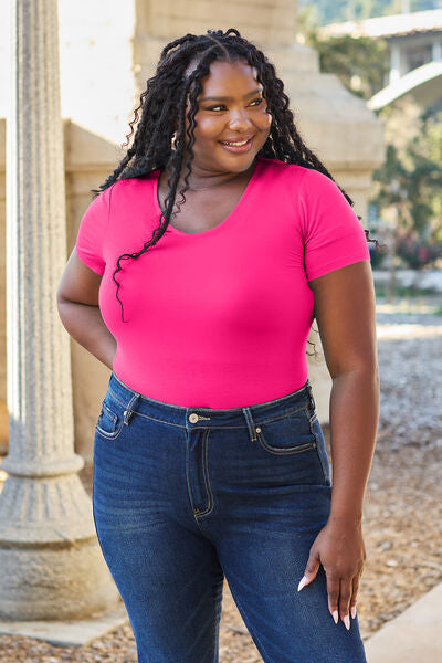Blue Zone Planet | Basic Bae Full Size Round Neck Short Sleeve Bodysuit BLUE ZONE PLANET