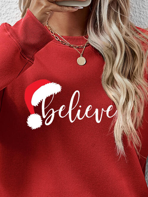 BELIEVE Graphic Long Sleeve Sweatshirt BLUE ZONE PLANET