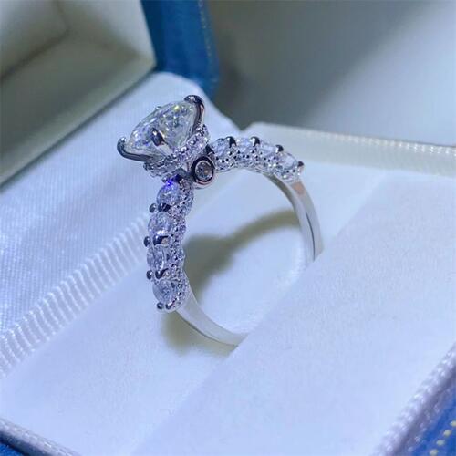 2 Carat Moissanite 925 Sterling Silver Ring BLUE ZONE PLANET