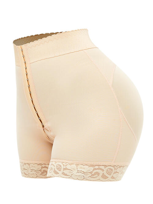Full Size Lace Detail Hook-and-Eye Shaping Shorts BLUE ZONE PLANET