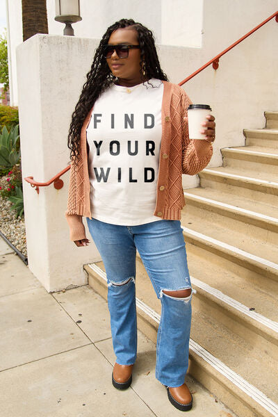 Blue Zone Planet | Simply Love Full Size FIND YOUR WILD Short Sleeve T-Shirt BLUE ZONE PLANET