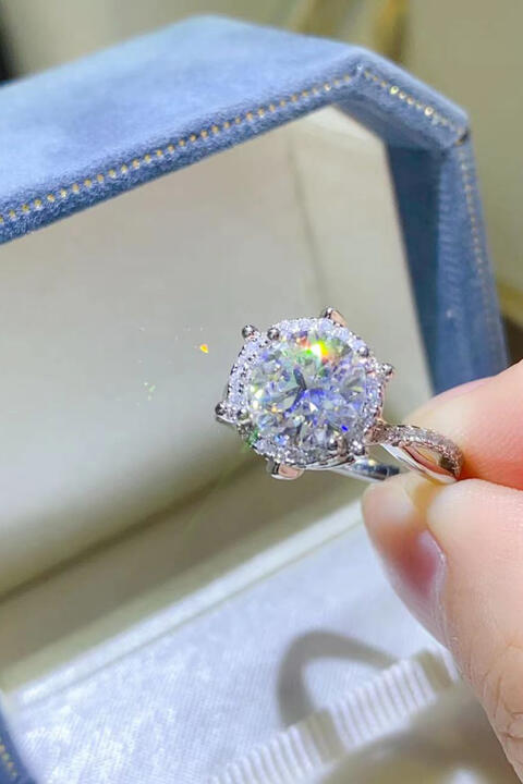 2 Carat Moissanite 925 Sterling Silver Ring BLUE ZONE PLANET