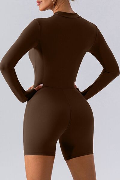 Blue Zone Planet | Half Zip Long Sleeve Active Romper BLUE ZONE PLANET
