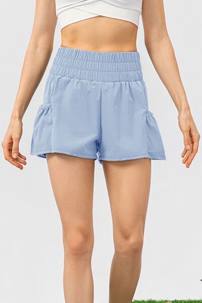 Blue Zone Planet | Elastic Waist Pocketed Active Shorts BLUE ZONE PLANET