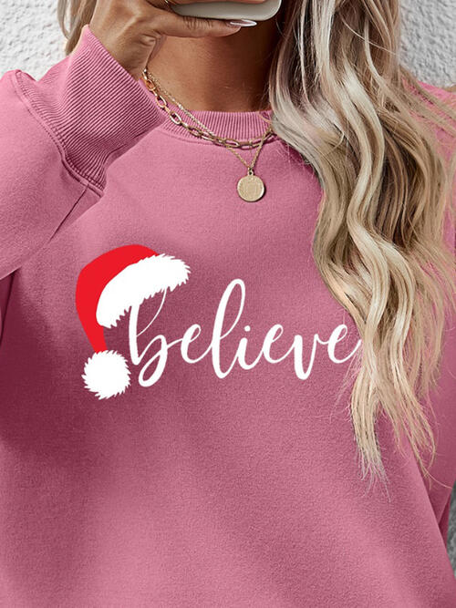 BELIEVE Graphic Long Sleeve Sweatshirt BLUE ZONE PLANET
