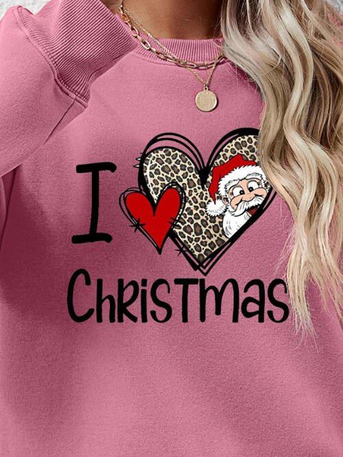 CHRISTMAS Graphic Round Neck Sweatshirt BLUE ZONE PLANET