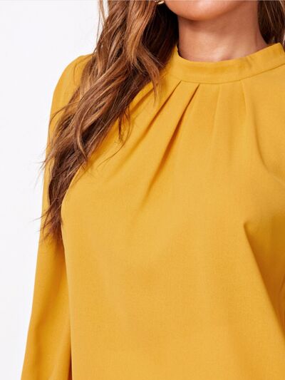 Blue Zone Planet | Mock Neck Lantern Sleeve Shirt BLUE ZONE PLANET