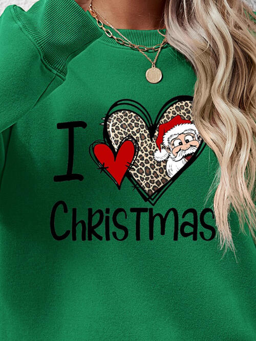 CHRISTMAS Graphic Round Neck Sweatshirt BLUE ZONE PLANET