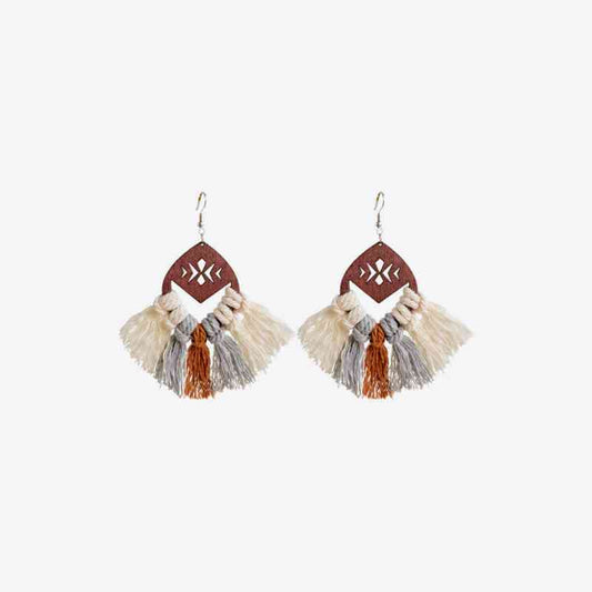 Tassel Detail Drop Earrings BLUE ZONE PLANET
