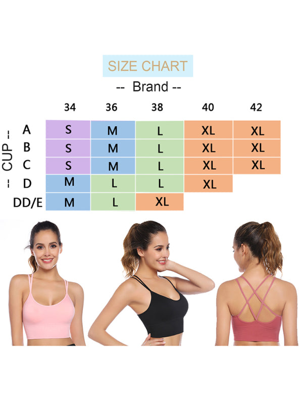 Blue Zone Planet | 3 Pack Sports Bra Padded Crisscross Yoga Bra Seamless Medium-Impact Fitness Activewear BLUE ZONE PLANET