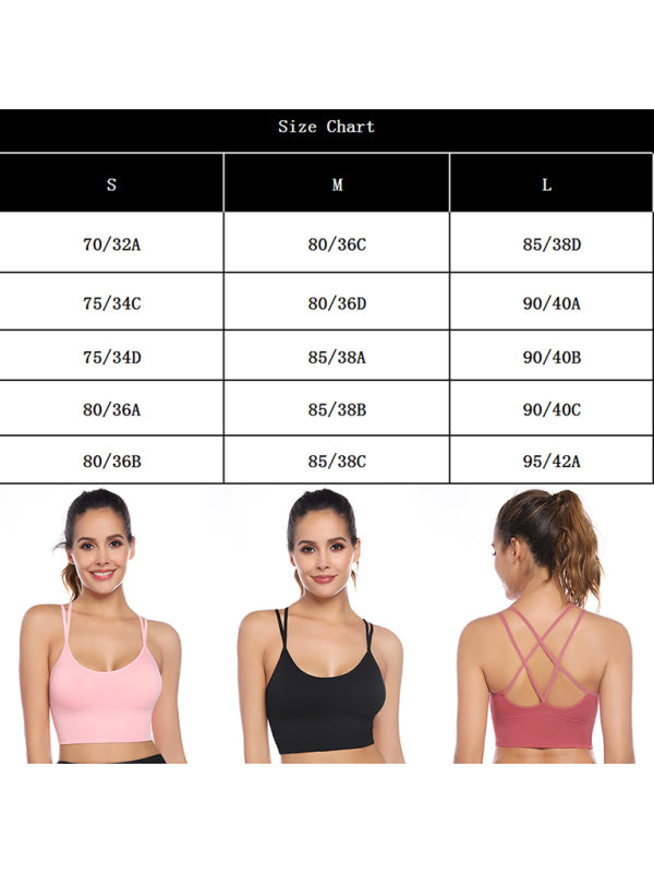 Blue Zone Planet | 3 Pack Sports Bra Padded Crisscross Yoga Bra Seamless Medium-Impact Fitness Activewear BLUE ZONE PLANET