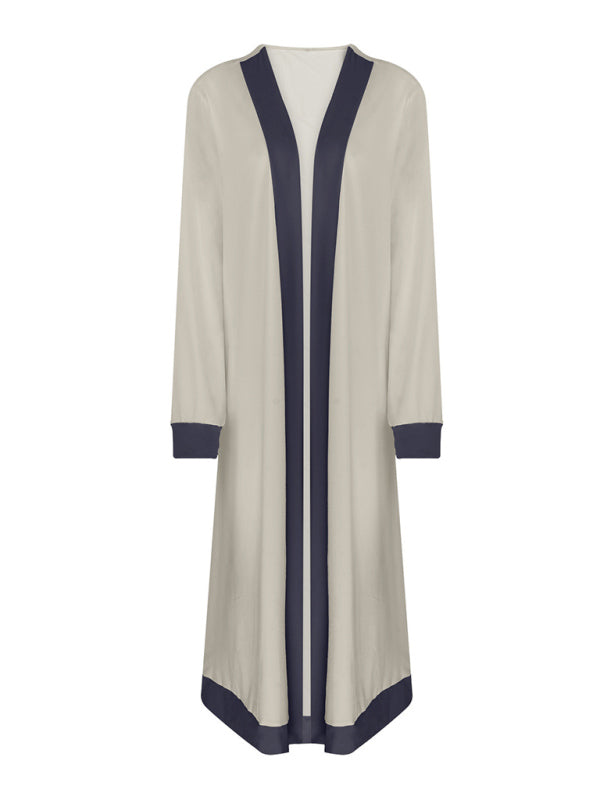 Contrasting Color Sleeveless Vest + Long Sleeve Cardigan Jacket + Trousers Three Sets kakaclo