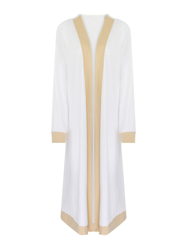 Contrasting Color Sleeveless Vest + Long Sleeve Cardigan Jacket + Trousers Three Sets kakaclo