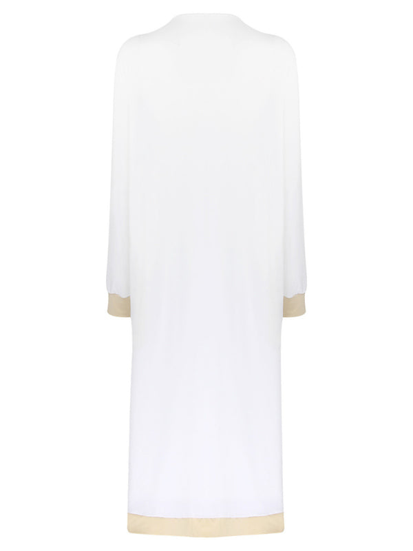 Contrasting Color Sleeveless Vest + Long Sleeve Cardigan Jacket + Trousers Three Sets kakaclo