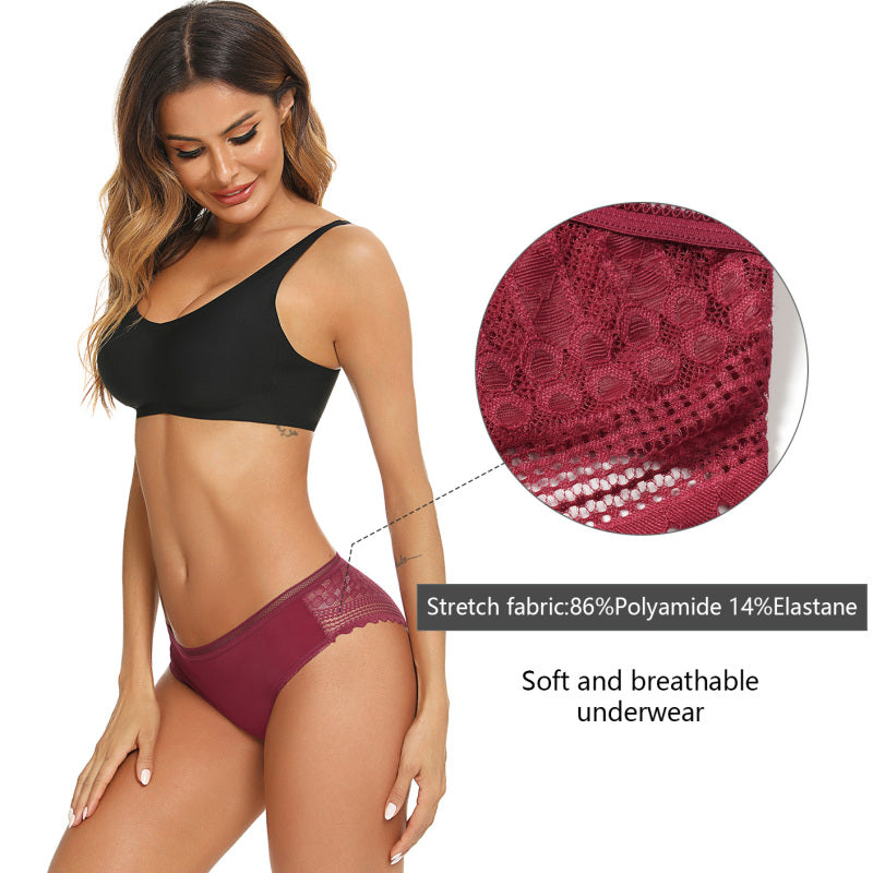 Blue Zone Planet | Lace Panties Hipster Ladies Low Rise Full Briefs Lace Underwear BLUE ZONE PLANET