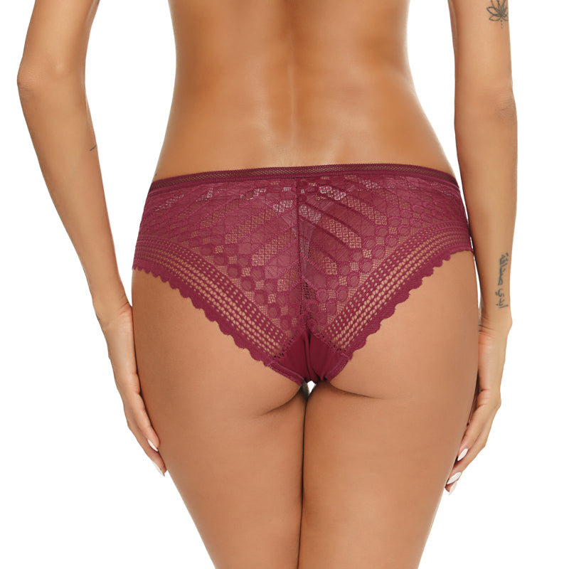 Blue Zone Planet | Lace Panties Hipster Ladies Low Rise Full Briefs Lace Underwear BLUE ZONE PLANET