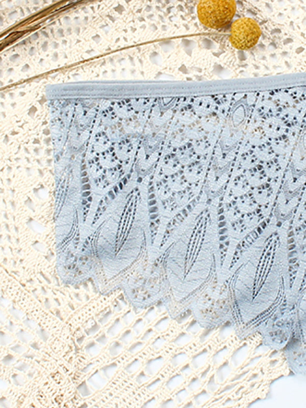 Lace Cross Strap Comfortable Briefs BLUE ZONE PLANET