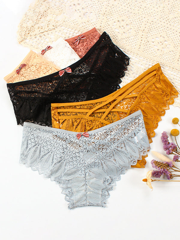 Lace Cross Strap Comfortable Briefs BLUE ZONE PLANET