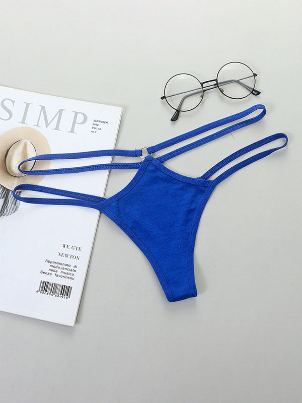 Blue Zone Planet | Transparent sexy bikini thin strap hollow triangle low waist ladies panties BLUE ZONE PLANET