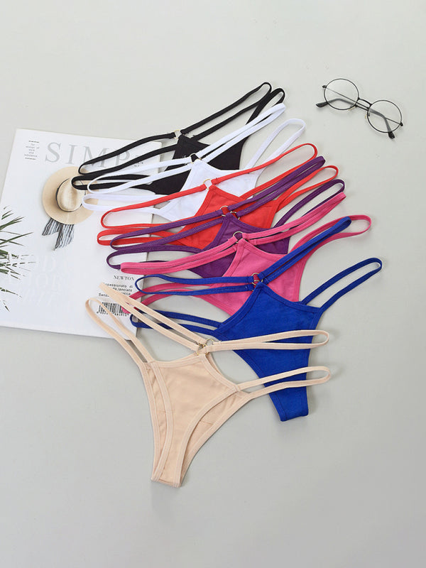 Blue Zone Planet | Transparent sexy bikini thin strap hollow triangle low waist ladies panties BLUE ZONE PLANET