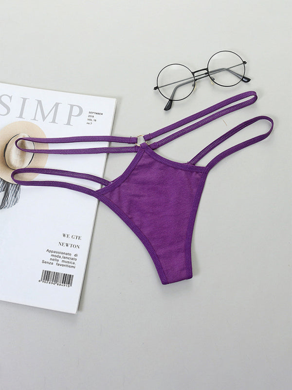 Blue Zone Planet | Transparent sexy bikini thin strap hollow triangle low waist ladies panties BLUE ZONE PLANET