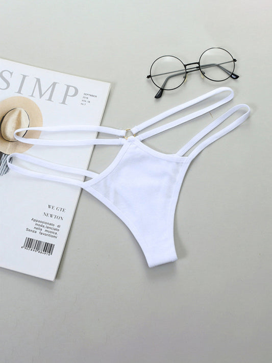 Blue Zone Planet |  Transparent sexy bikini thin strap hollow triangle low waist ladies panties BLUE ZONE PLANET