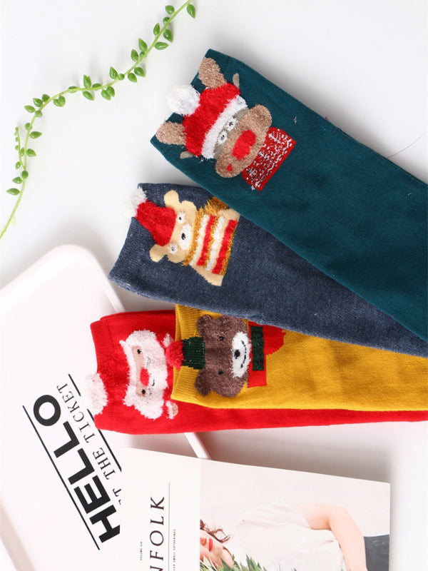 Blue Zone Planet | Cotton Tube Socks Stereo Ear Christmas Socks (4 Pairs Of Loading) kakaclo